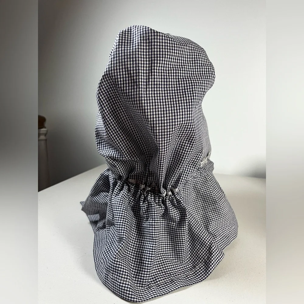 Vintage / Handmade BLUE/WHITE
CHECK Prairie SUNBONNET Pioneer
COSTUME Sun Hat - Picture 5 of 10